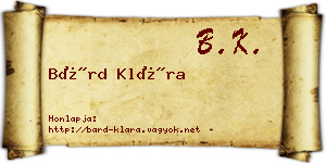 Bárd Klára névjegykártya