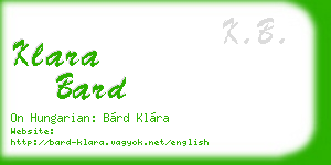 klara bard business card