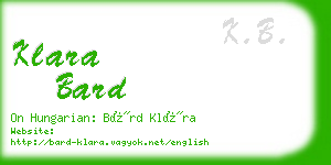 klara bard business card